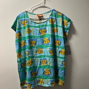 Disney Lion King Simba Blue and Yellow Short Sleeve Tee Women’s 2X BNWT